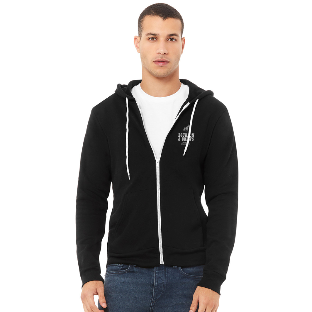 Zip Up "Tattoo Martini" Hoodie - black