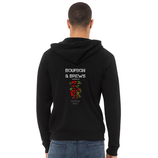 Zip Up "Tattoo Martini" Hoodie - black