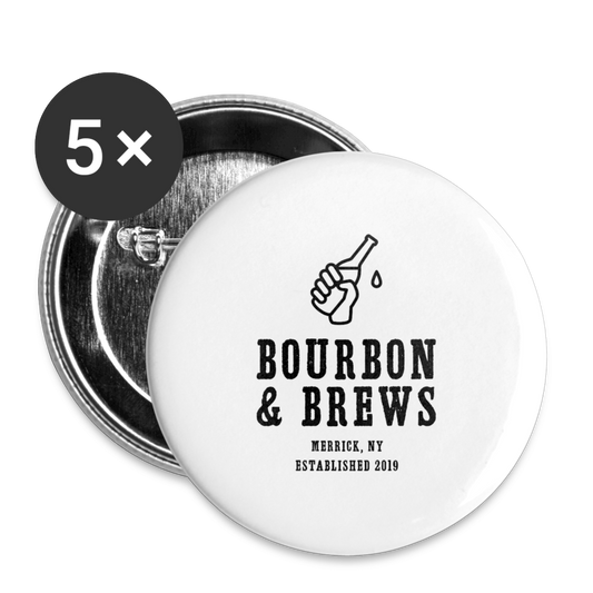 Bourbon & Brews Buttons - white