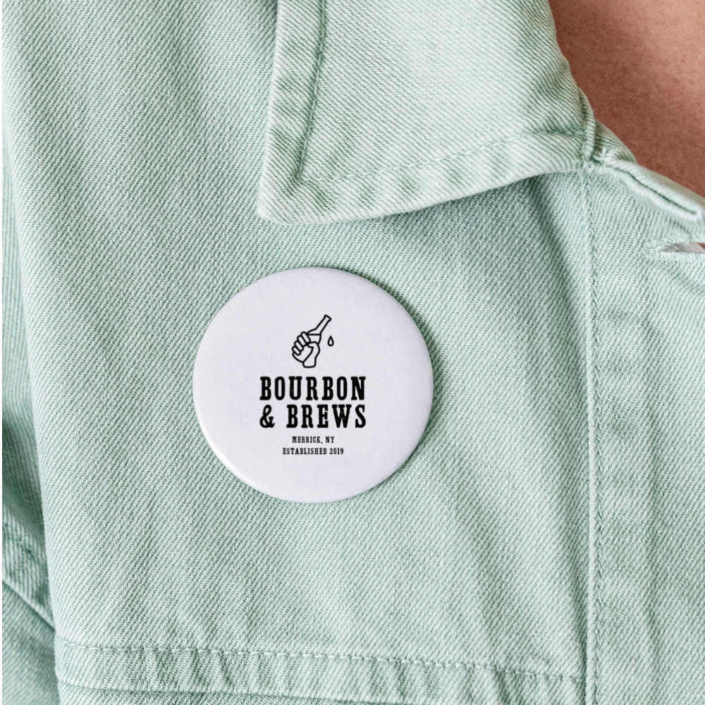 Bourbon & Brews Buttons - white